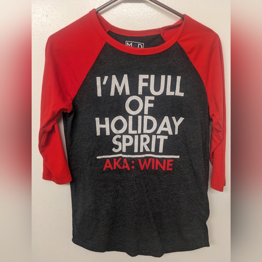 Holiday Spirit Raglan Shirt - Red And Black